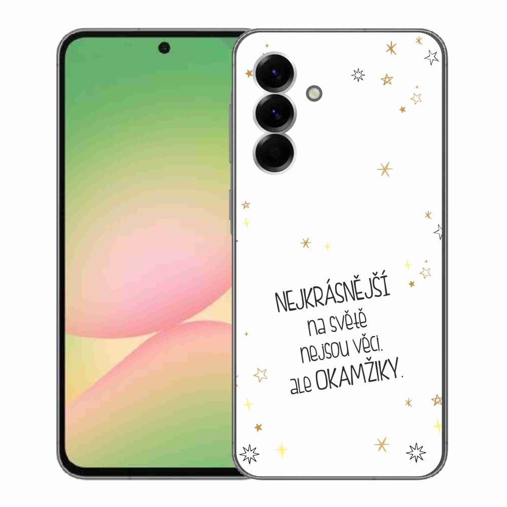 Gelový kryt mmCase na Samsung Galaxy A56 5G - citát 4 bílé pozadí
