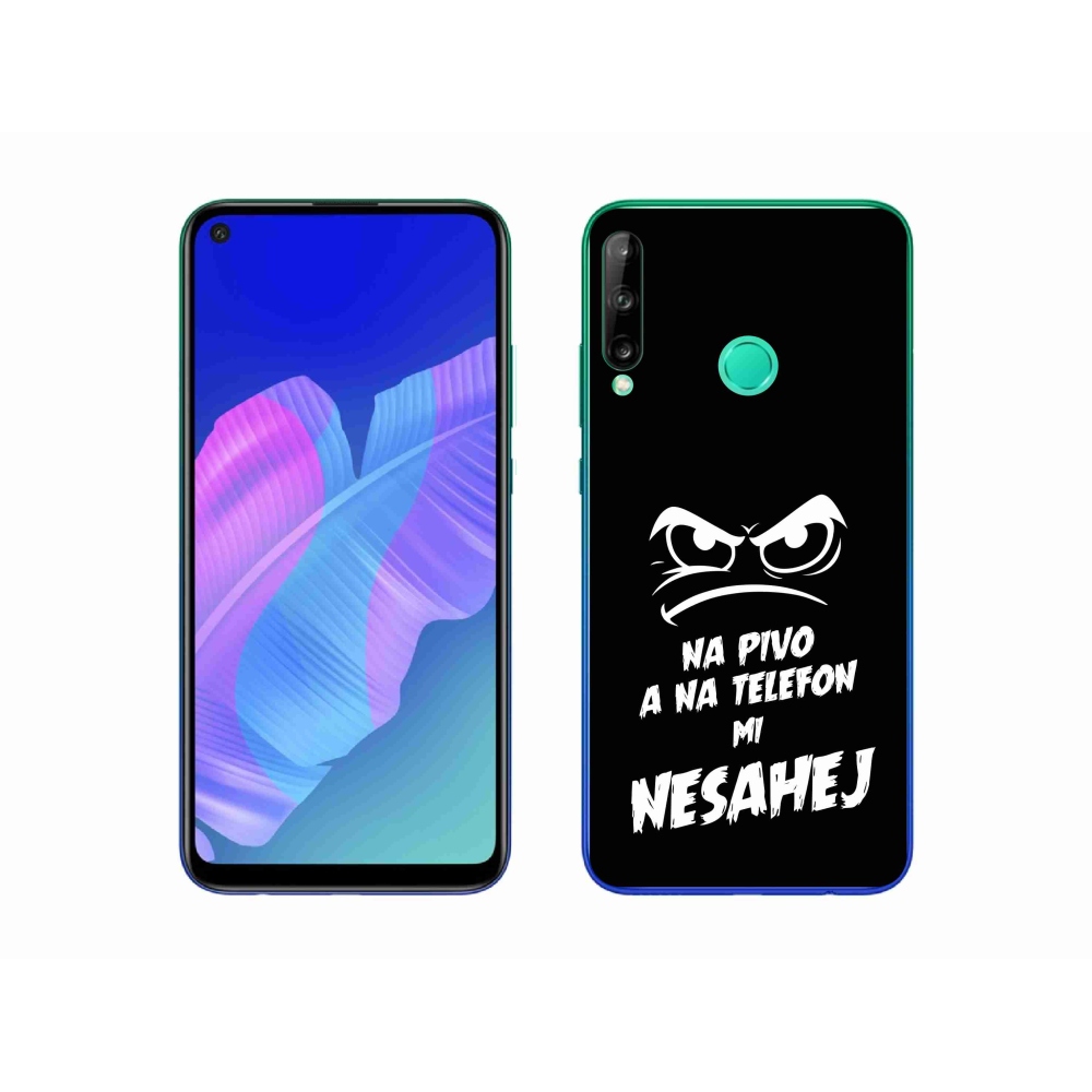 Gelový kryt mmCase na Huawei P40 Lite E - pivní motiv 2 černé pozadí
