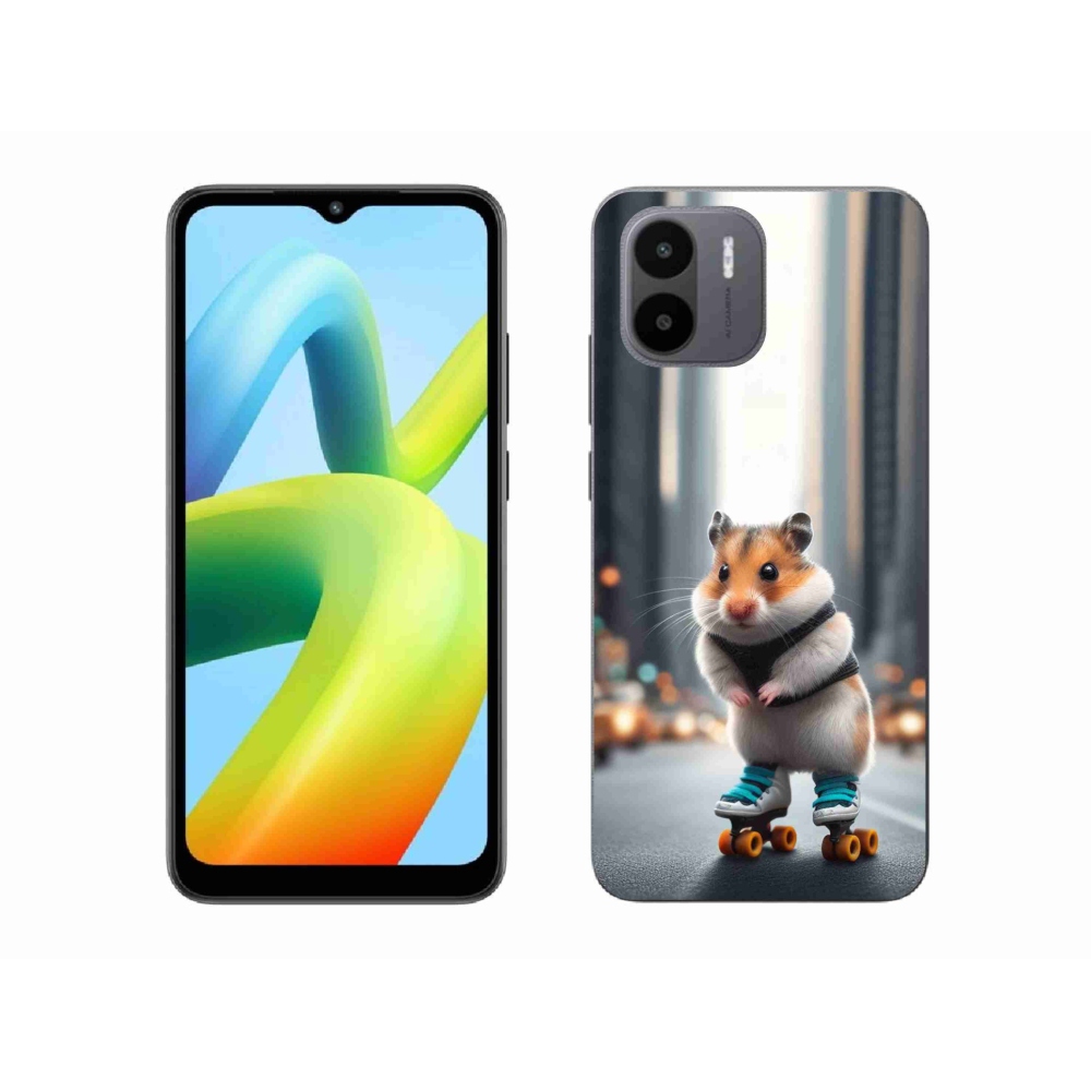 Gelový kryt mmCase na Xiaomi Redmi A1/Redmi A2 - křeček na bruslích