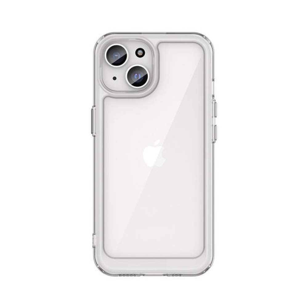 Gelový obal s pevnými zády na iPhone 15 - průhledný