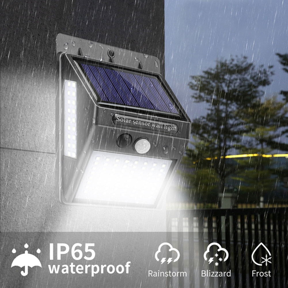Výkonné LED nástěnné osvětlení na solární energii se senzorem