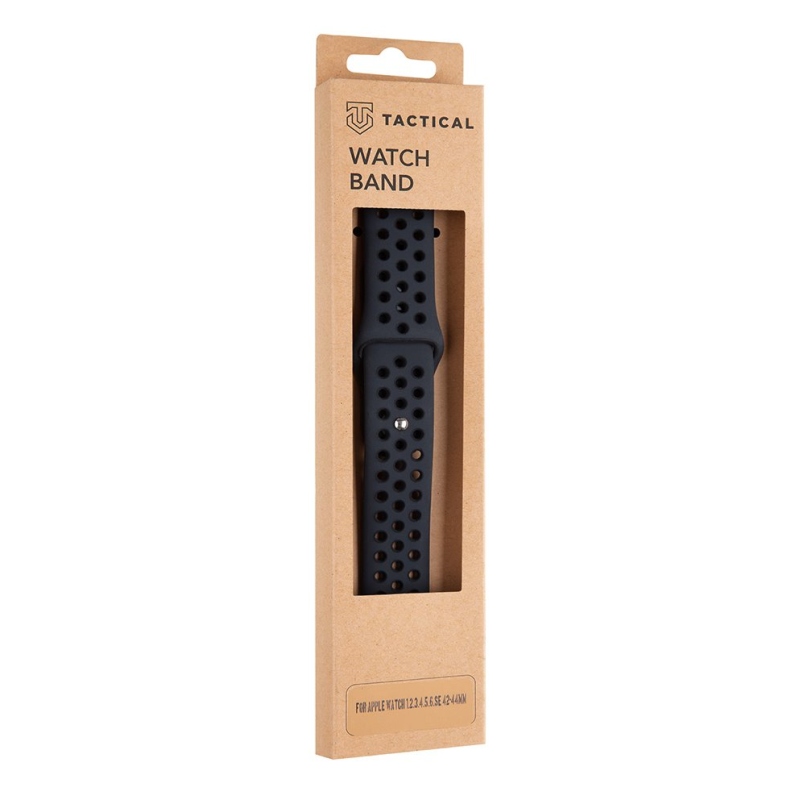 Tactical 161 Double Silikonový Řemínek pro Apple Watch 1/2/3/4/5/6/7/8/9/SE 42/44/45mm Black