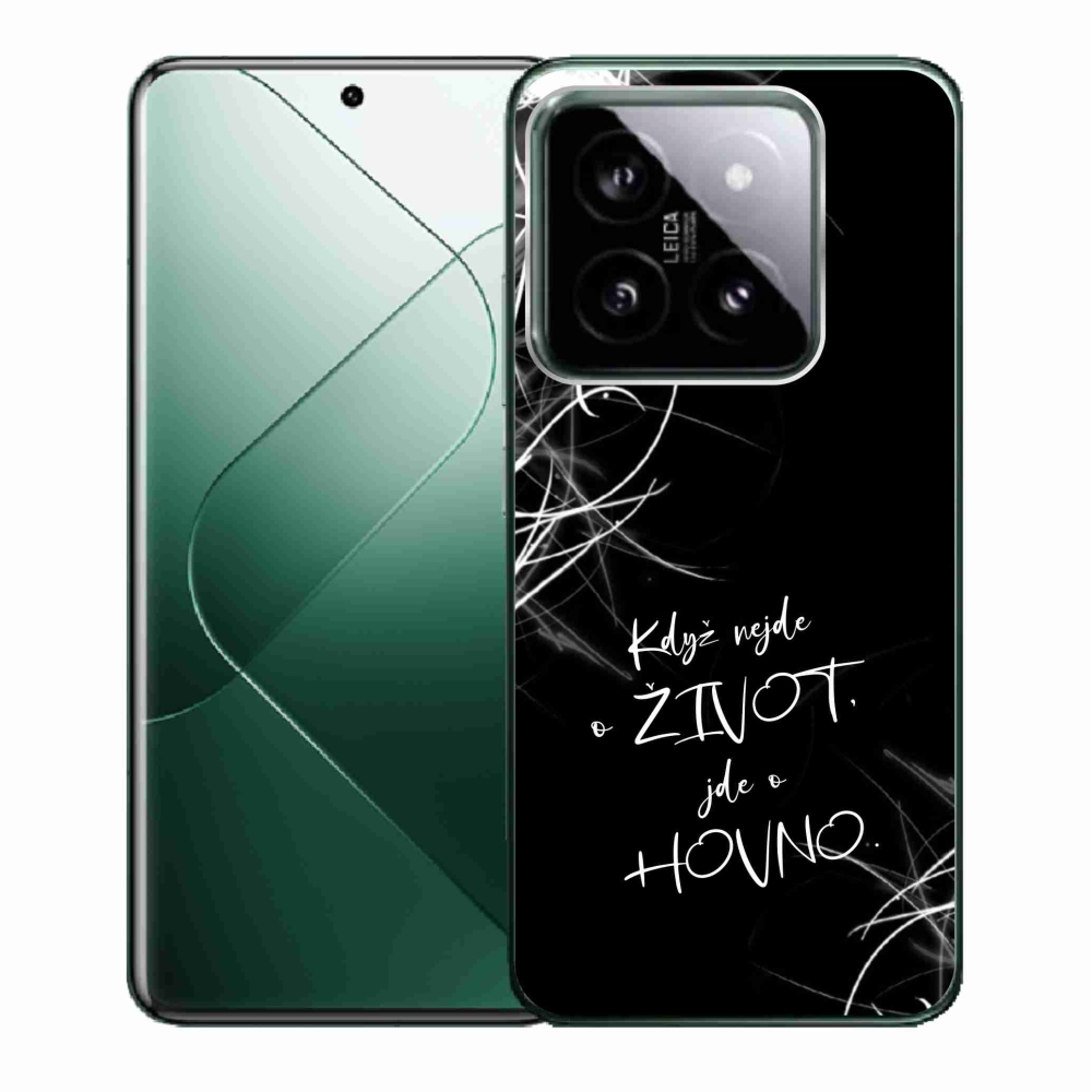 Gelový kryt mmCase na Xiaomi 14 - vtipný text 16 černé pozadí