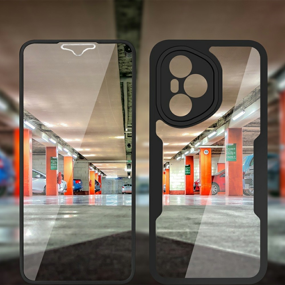 Acryl gelový obal s rámečkem pro ochranou displeje na Honor 400 Pro - černý