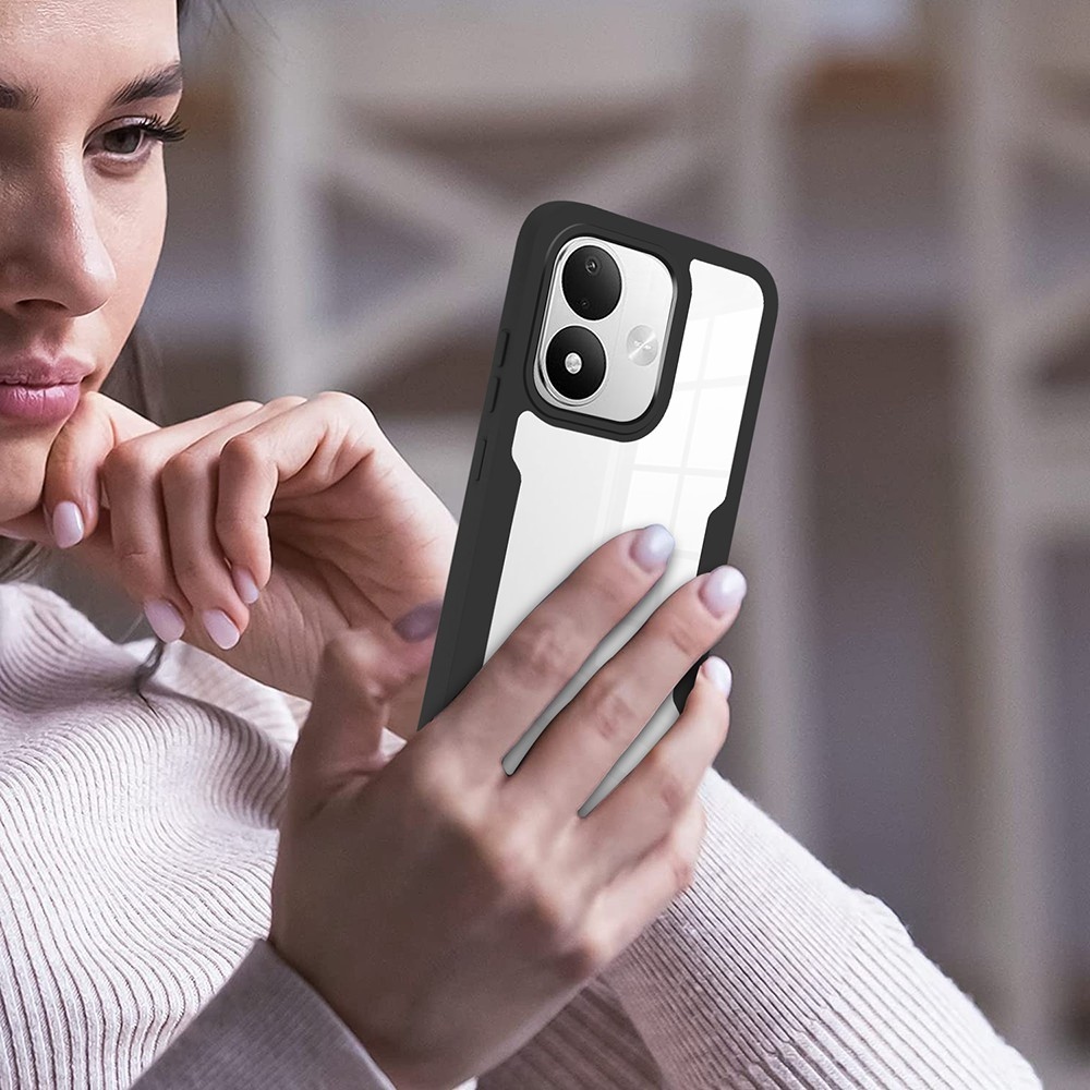 Acryl gelový obal s rámečkem pro ochranou displeje na Xiaomi Redmi Note 17 4G/5G - černý