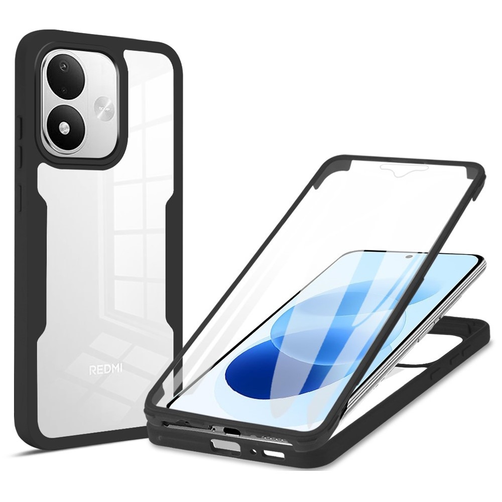Acryl gelový obal s rámečkem pro ochranou displeje na Xiaomi Redmi Note 17 4G/5G - černý