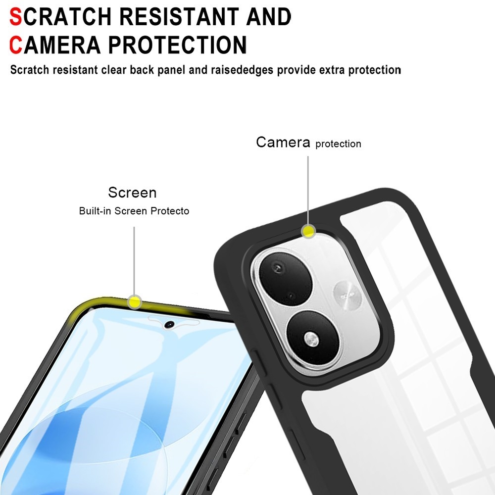 Acryl gelový obal s rámečkem pro ochranou displeje na Xiaomi Redmi Note 17 4G/5G - černý