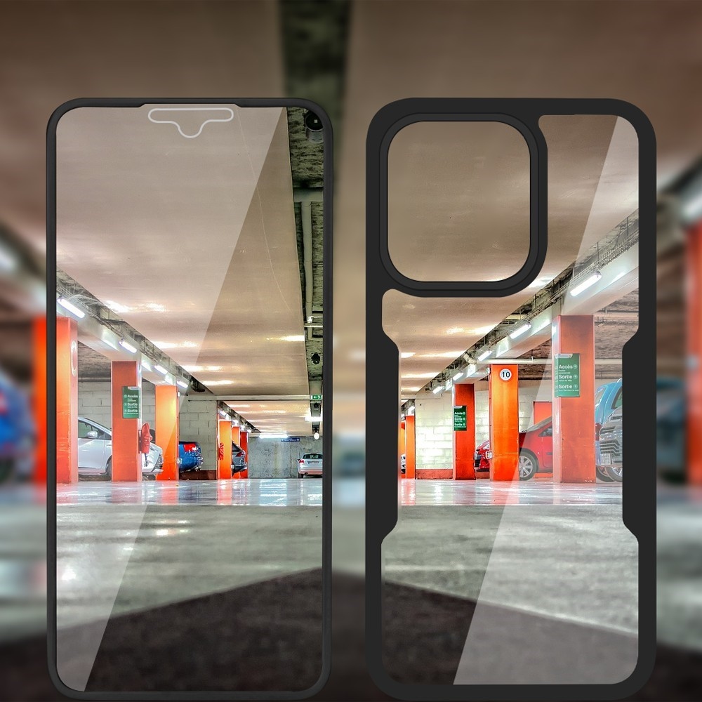 Acryl gelový obal s rámečkem pro ochranou displeje na Xiaomi Redmi Note 17 4G/5G - černý