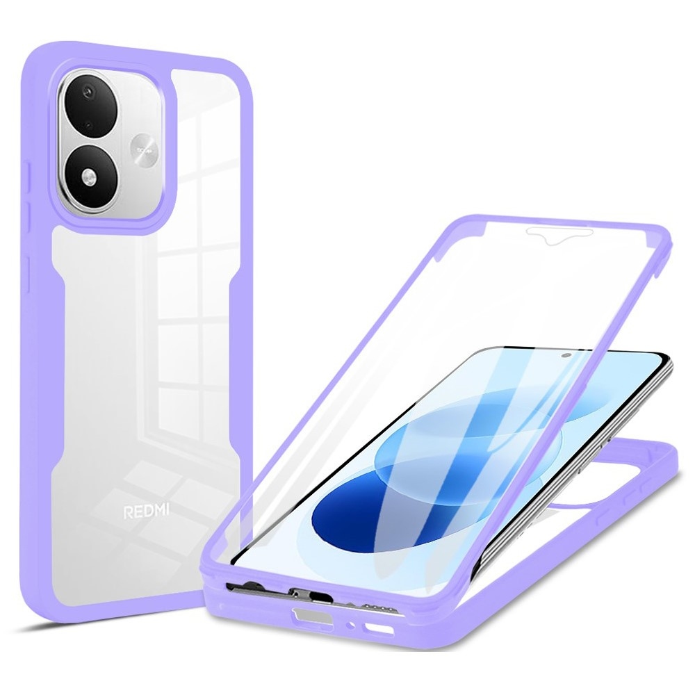 Acryl gelový obal s rámečkem pro ochranou displeje na Xiaomi Redmi Note 17 4G/5G - fialový