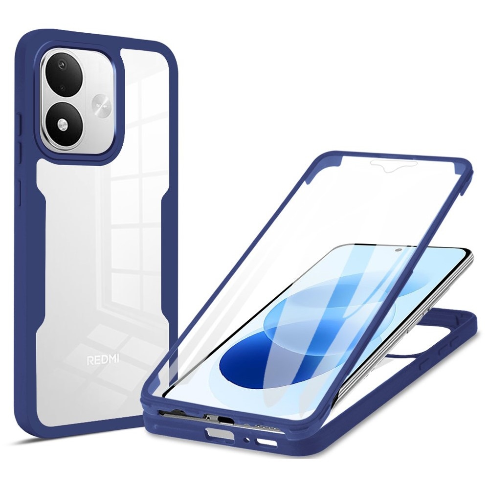 Acryl gelový obal s rámečkem pro ochranou displeje na Xiaomi Redmi Note 17 4G/5G - modrý