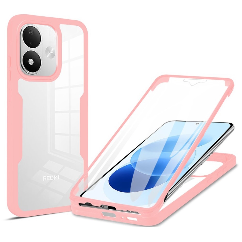 Acryl gelový obal s rámečkem pro ochranou displeje na Xiaomi Redmi Note 17 4G/5G - růžový