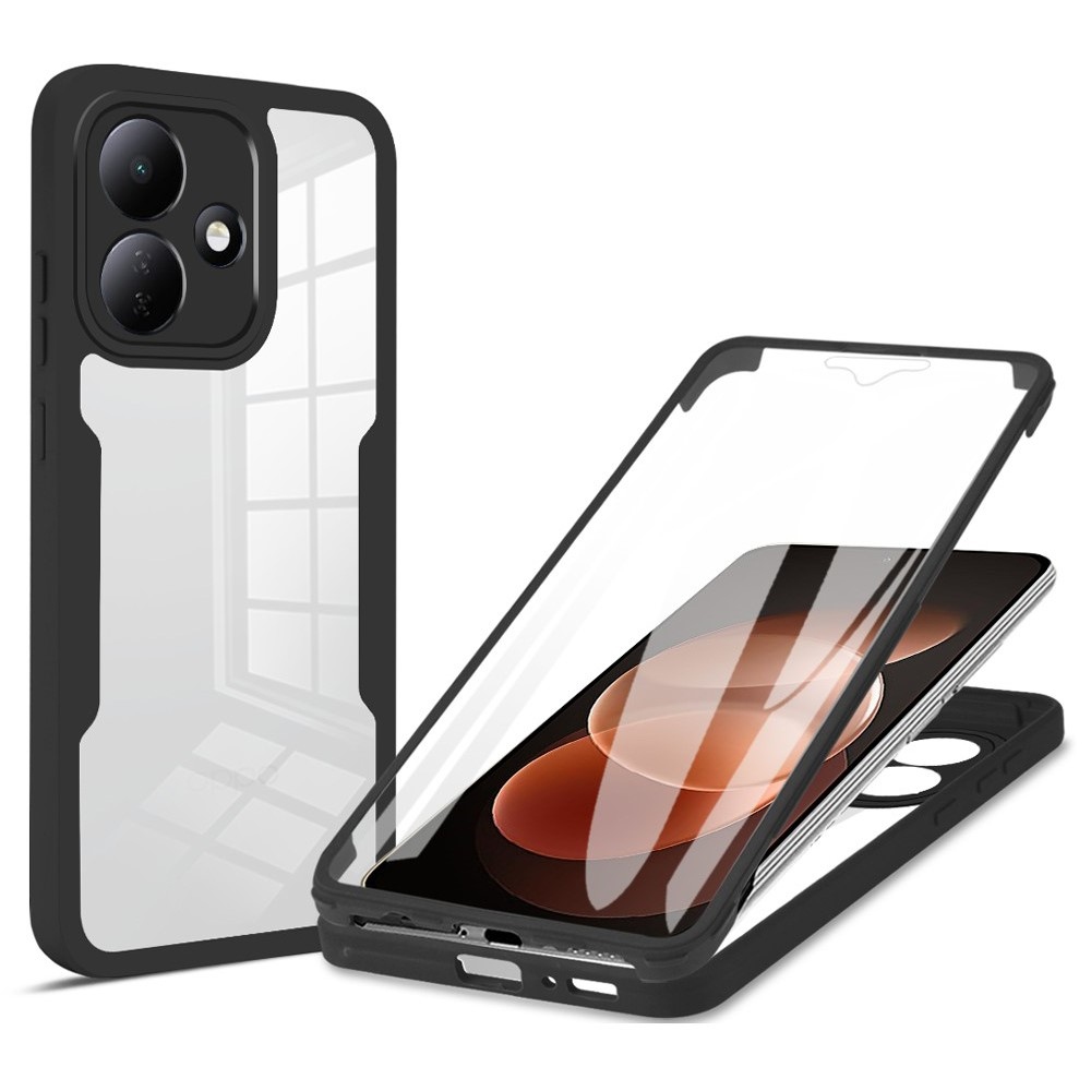 Acryl gelový obal s rámečkem pro ochranou displeje na Xiaomi Redmi Note 17 Pro 5G - černý