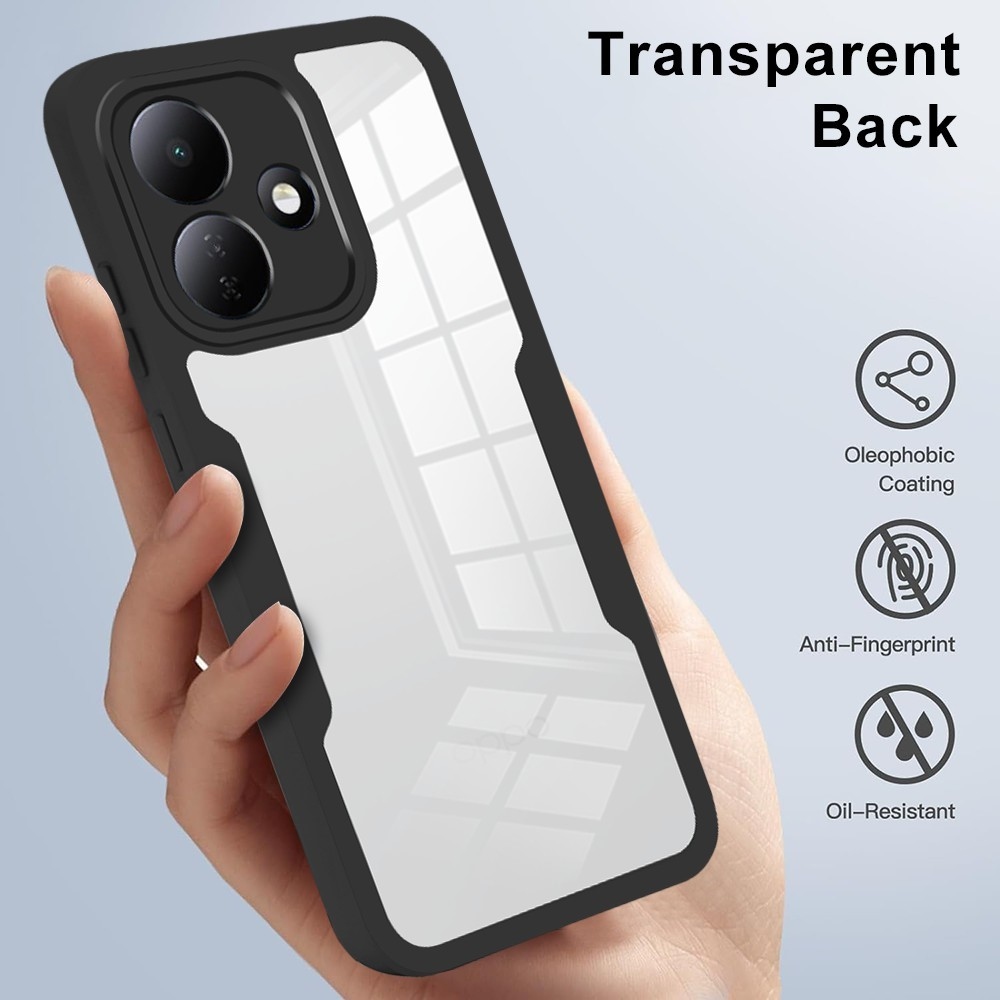 Acryl gelový obal s rámečkem pro ochranou displeje na Xiaomi Redmi Note 17 Pro 5G - černý