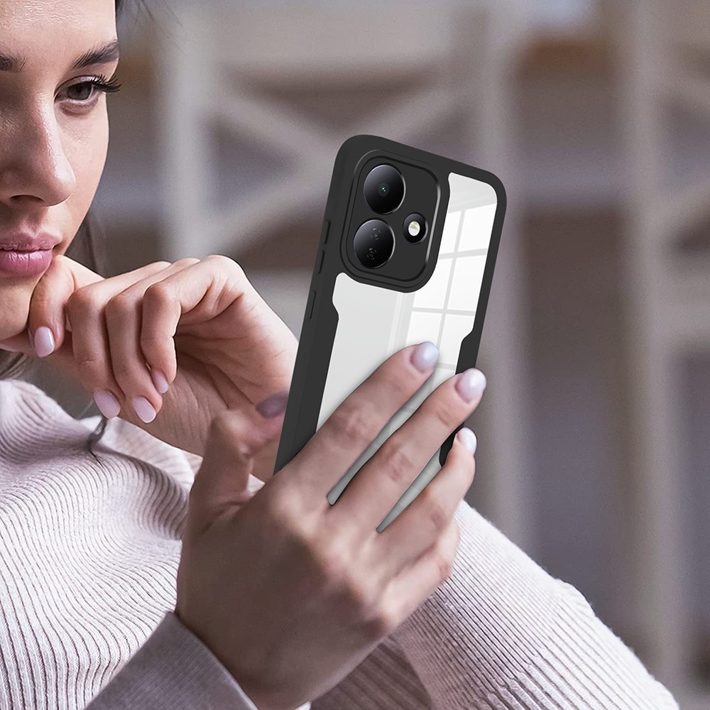 Acryl gelový obal s rámečkem pro ochranou displeje na Xiaomi Redmi Note 17 Pro 5G - černý