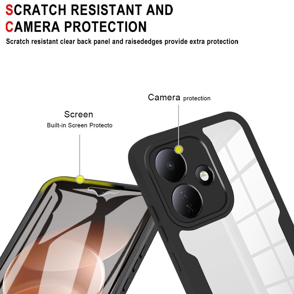 Acryl gelový obal s rámečkem pro ochranou displeje na Xiaomi Redmi Note 17 Pro 5G - černý