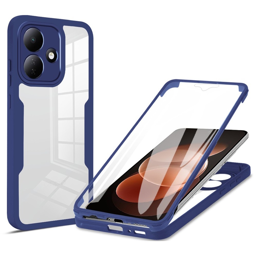 Acryl gelový obal s rámečkem pro ochranou displeje na Xiaomi Redmi Note 17 Pro 5G - modrý