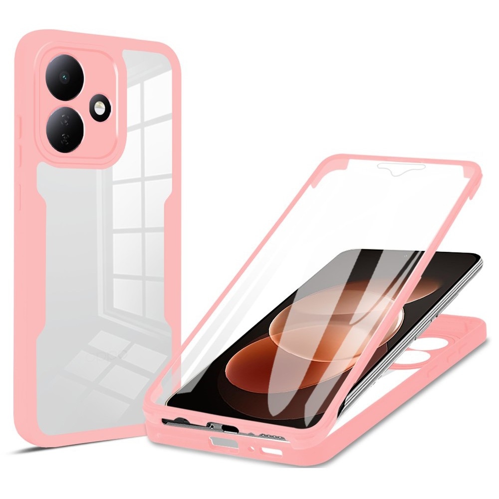Acryl gelový obal s rámečkem pro ochranou displeje na Xiaomi Redmi Note 17 Pro 5G - růžový