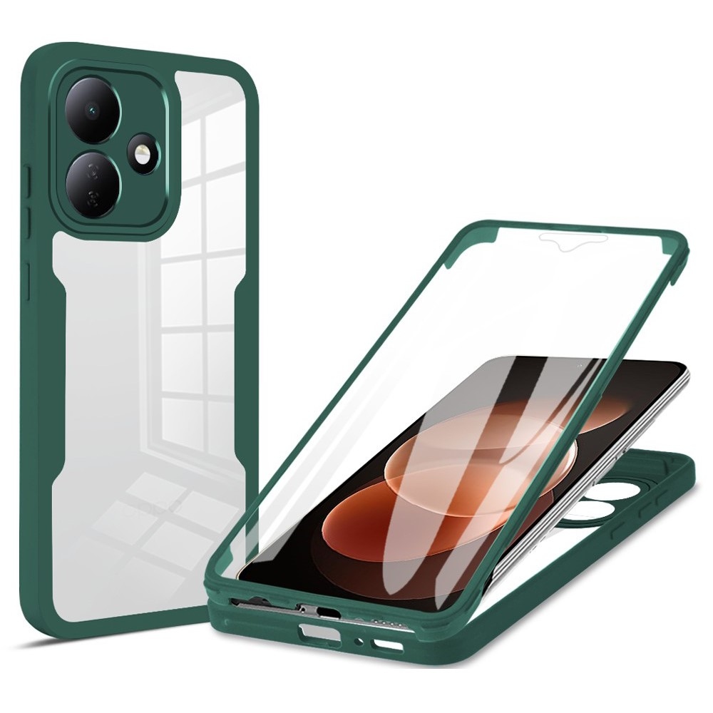 Acryl gelový obal s rámečkem pro ochranou displeje na Xiaomi Redmi Note 17 Pro 5G - zelený
