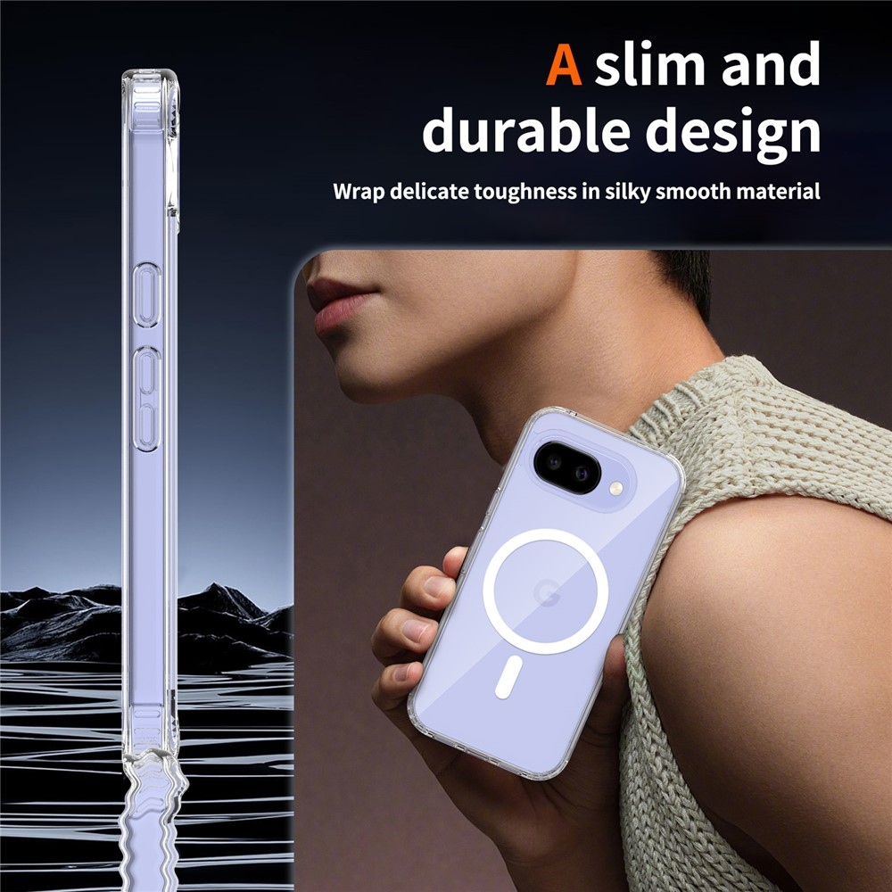 Acryle gelový obal s pevnými zády a MagSafe na Google Pixel 10a - průhledný