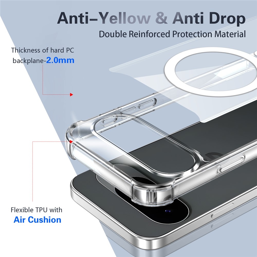 Acryle gelový obal s pevnými zády a MagSafe na Google Pixel 11 Pro XL/Pixel 10 Pro XL/Pixel 9 Pro XL - průhledný