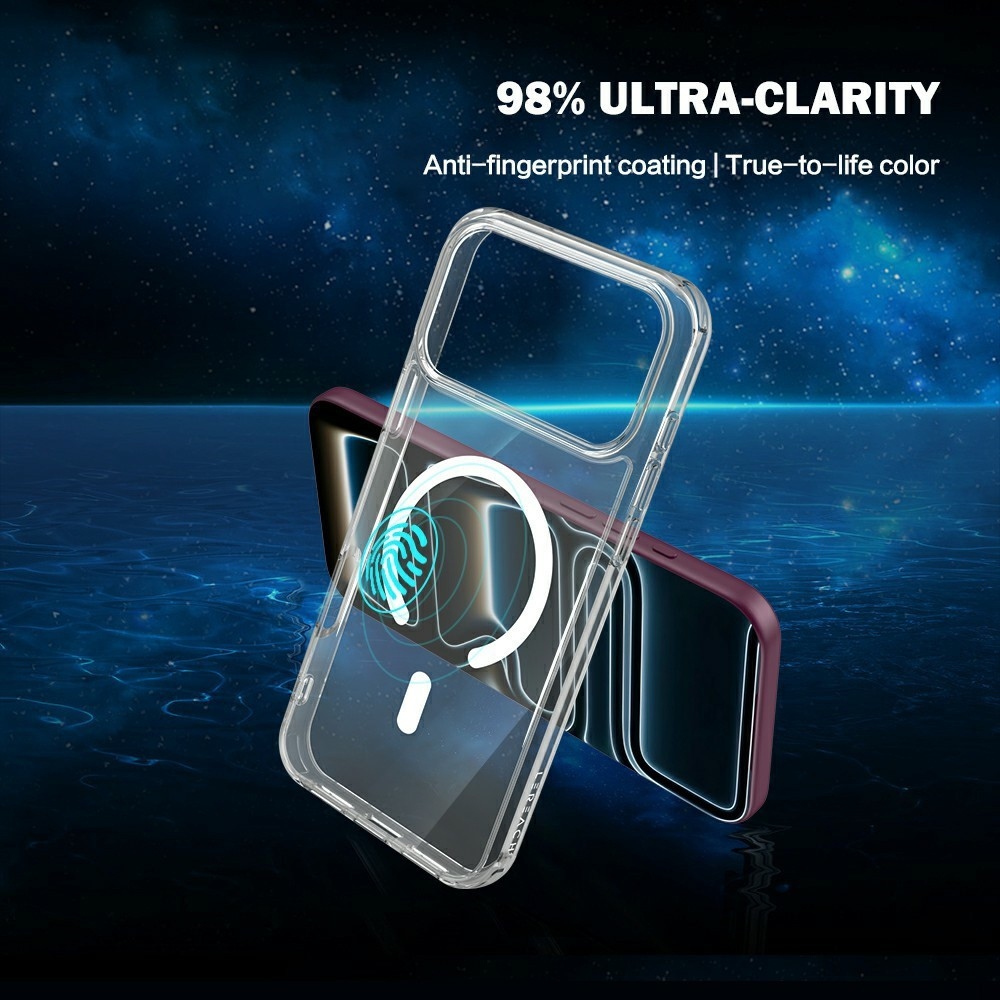 Acryle gelový obal s pevnými zády a MagSafe na iPhone 18 Pro/17 Pro - průhledný