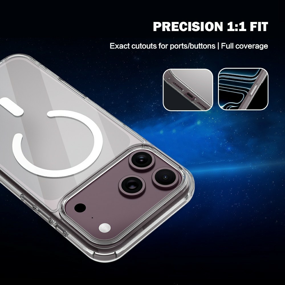 Acryle gelový obal s pevnými zády a MagSafe na iPhone 18 Pro/17 Pro - průhledný