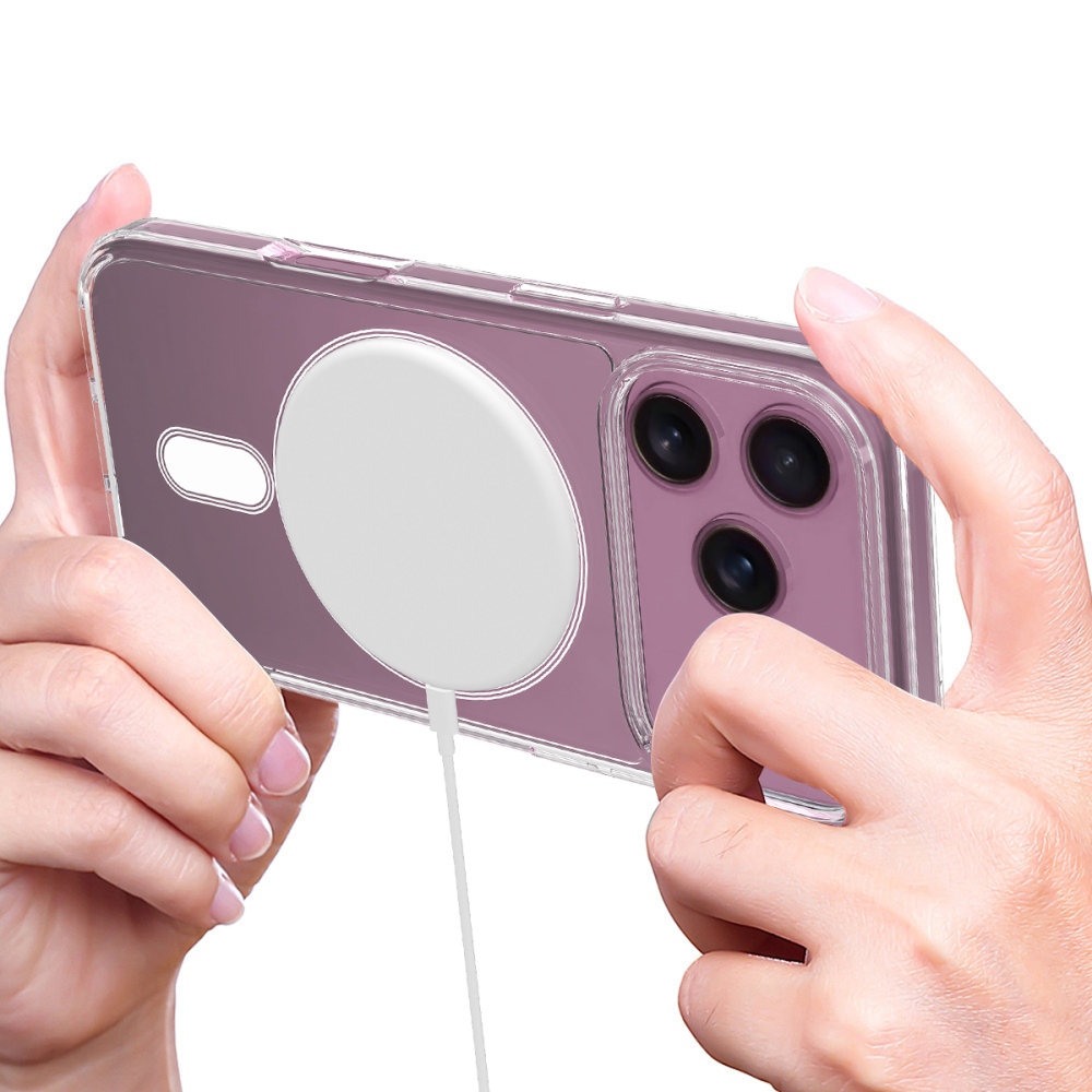 Acryle gelový obal s pevnými zády a MagSafe na iPhone 18 Pro Max/17 Pro Max - průhledný