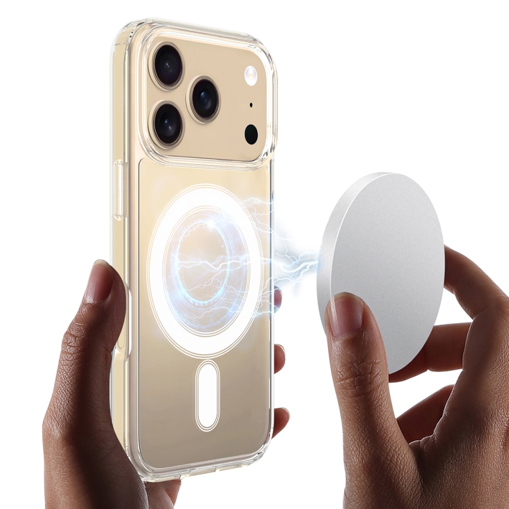 Acryle gelový obal s pevnými zády a MagSafe na iPhone 18 Pro Max/17 Pro Max - průhledný