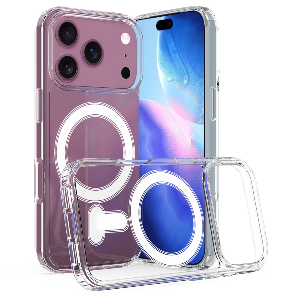 Acryle gelový obal s pevnými zády a MagSafe na iPhone 18 Pro Max/17 Pro Max - průhledný