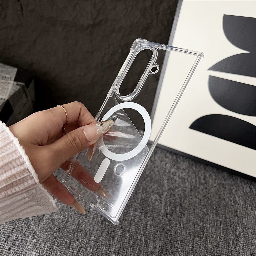 Acryle gelový obal s pevnými zády a MagSafe na Samsung Galaxy Z Fold8 Ultra 5G - průhledný
