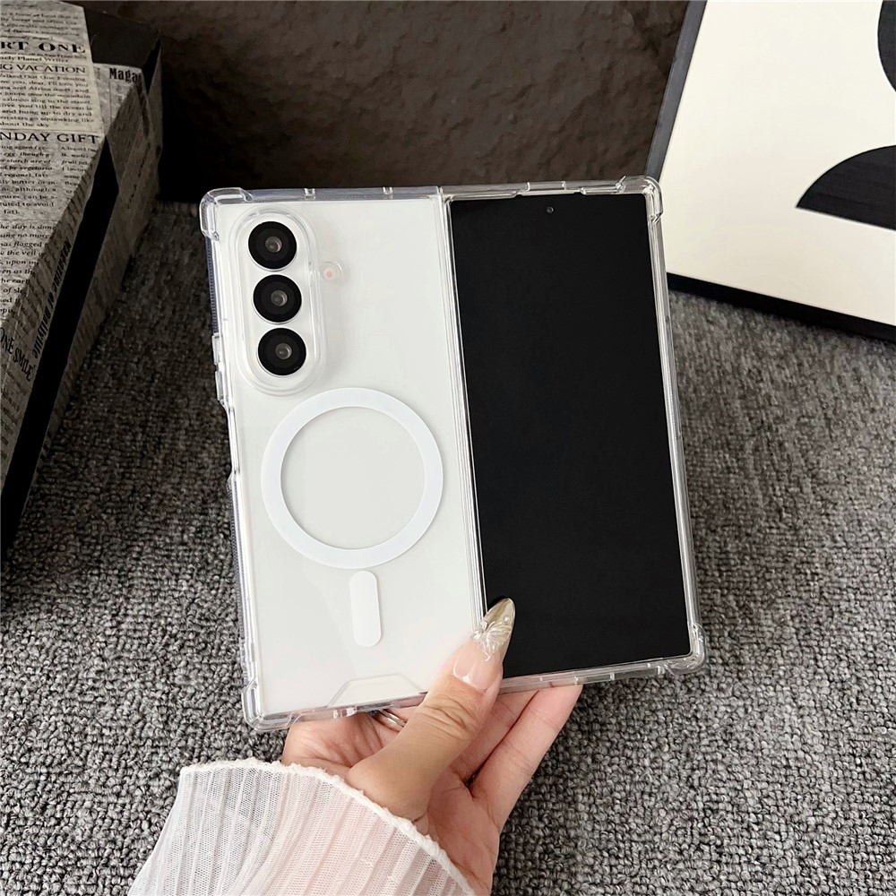 Acryle gelový obal s pevnými zády a MagSafe na Samsung Galaxy Z Fold8 Ultra 5G - průhledný