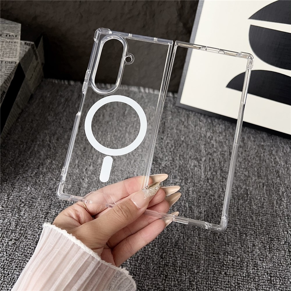 Acryle gelový obal s pevnými zády a MagSafe na Samsung Galaxy Z Fold8 Ultra 5G - průhledný