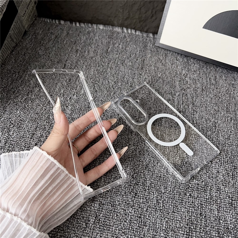 Acryle gelový obal s pevnými zády a MagSafe na Samsung Galaxy Z Fold8 Ultra 5G - průhledný