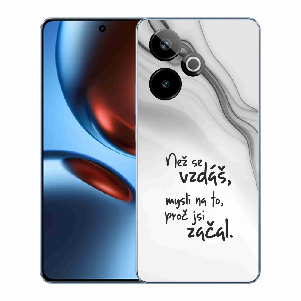 Gelový kryt mmCase na Realme GT 7 5G/GT 7T 5G - citát 2 bílé pozadí