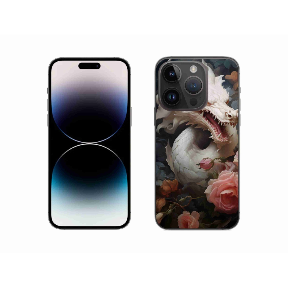Gelový kryt mmCase na iPhone 14 Pro - bílý drak
