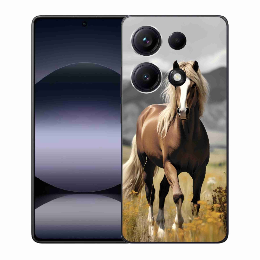 Gelový kryt mmCase na Xiaomi Redmi Note 14S - hnědý kůň 1