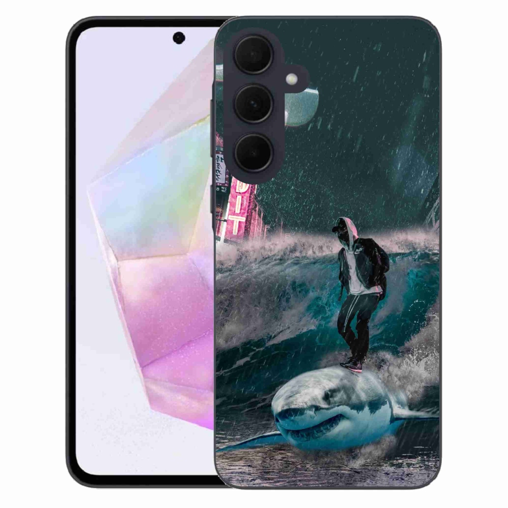 Gelový kryt mmCase na Samsung Galaxy A35 5G - žralok