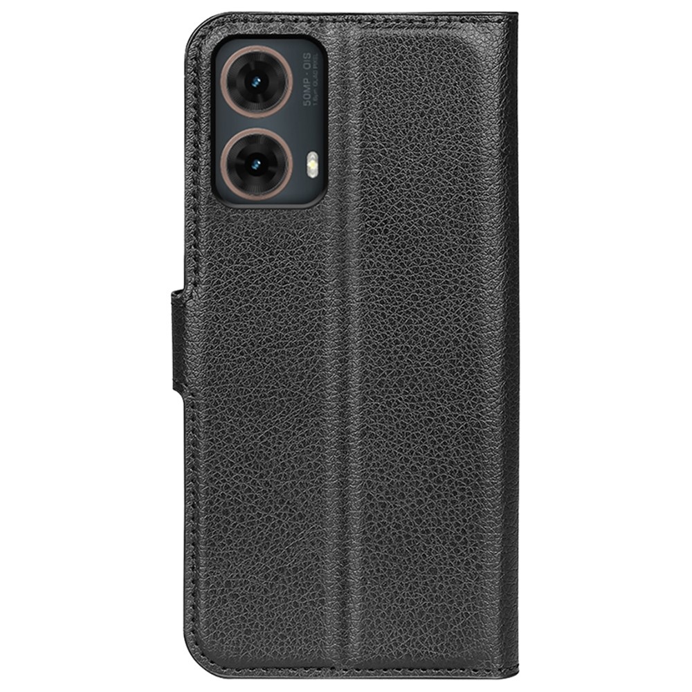 Litchi knížkové pouzdro na Motorola Moto G85 5G - černé