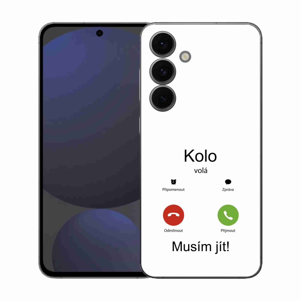 Gelový kryt mmCase na Samsung Galaxy S25 FE - kolo volá bílé pozadí