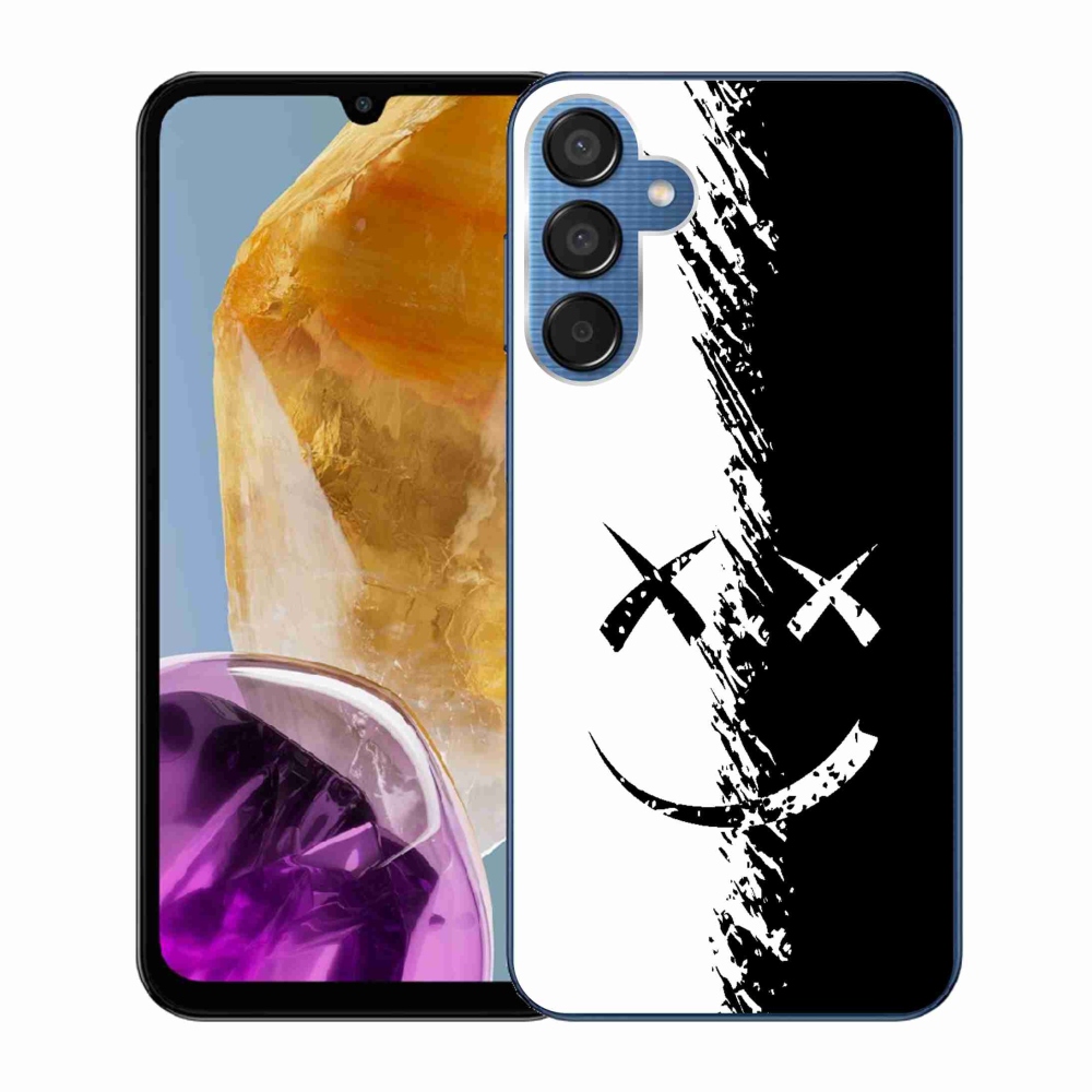 Gelový kryt mmCase na Samsung Galaxy M15 5G - černobílý smajlík