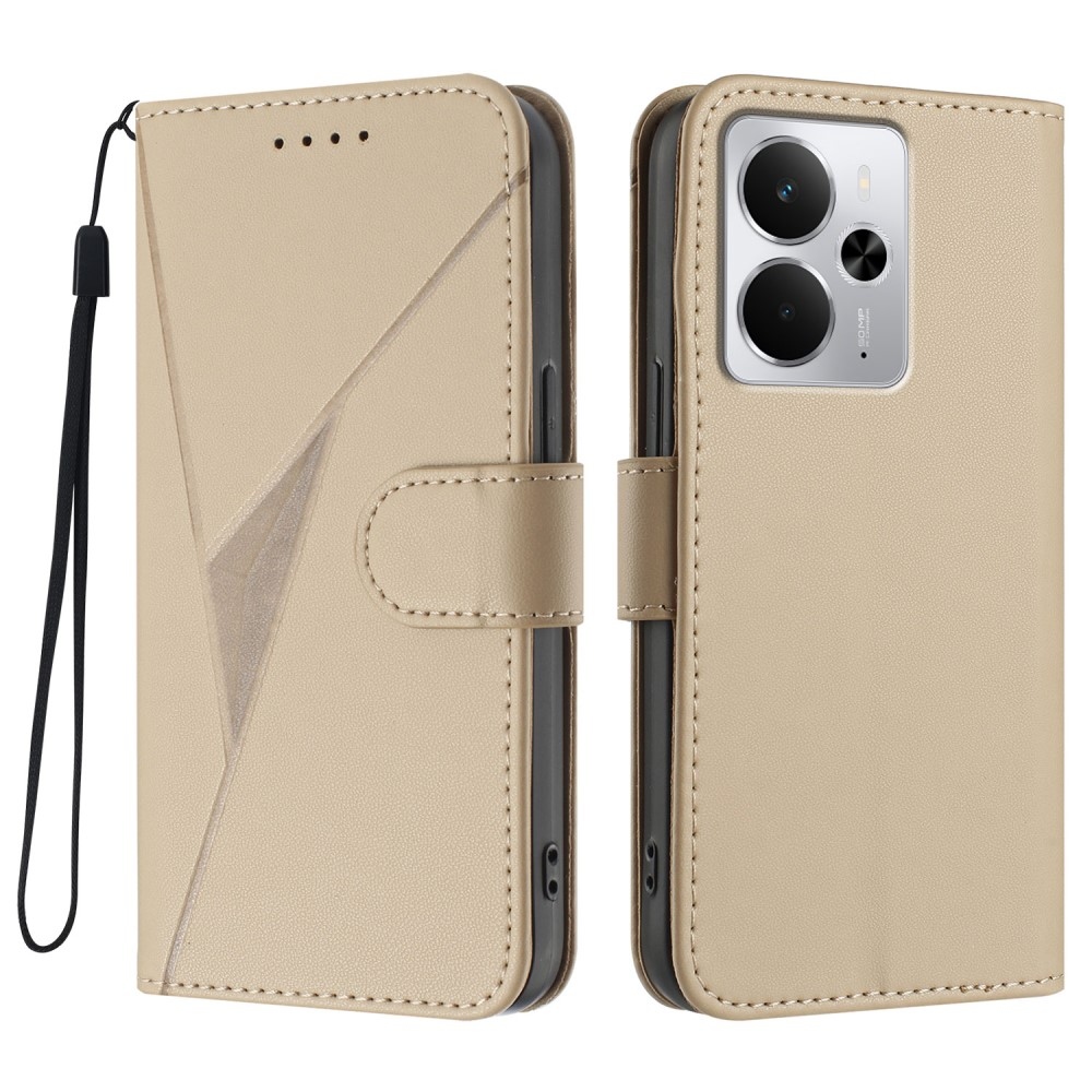 Triangles knížkové pouzdro na Realme 14 5G - zlaté
