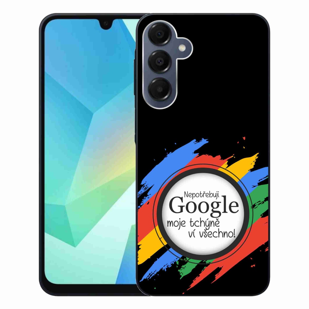 Gelový kryt mmCase na Samsung Galaxy A16 4G/5G - tchýně ví všechno černé pozadí