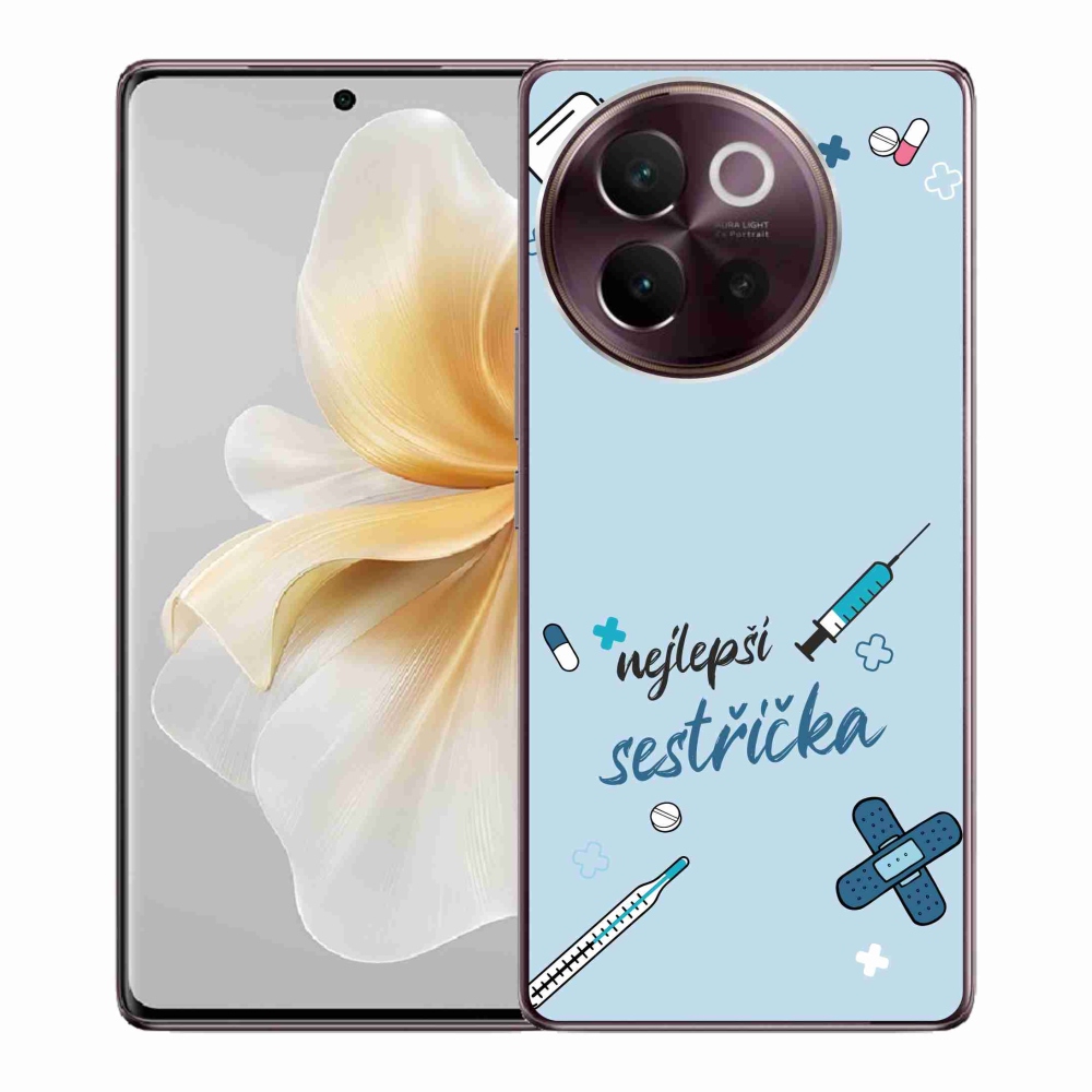 Gelový kryt mmCase na Vivo V40 Lite 5G - nejlepší sestřička modré pozadí