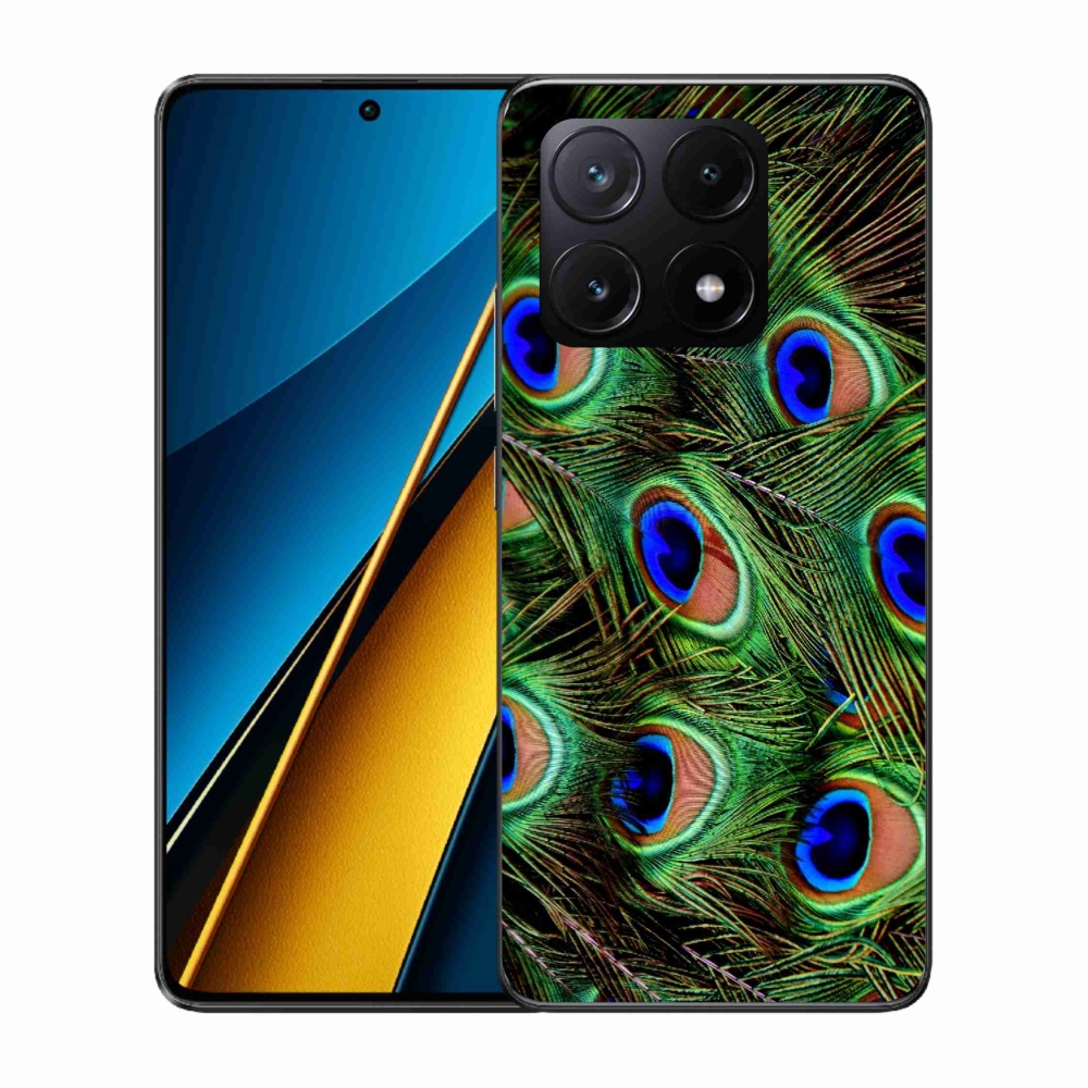 Gelový kryt mmCase na Xiaomi Poco X6 Pro 5G - paví peří