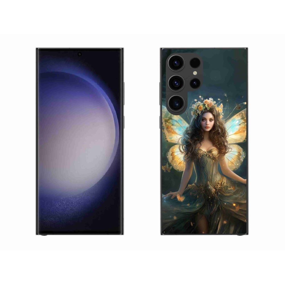 Gelový kryt mmCase na Samsung Galaxy S23 Ultra 5G - motýlí žena