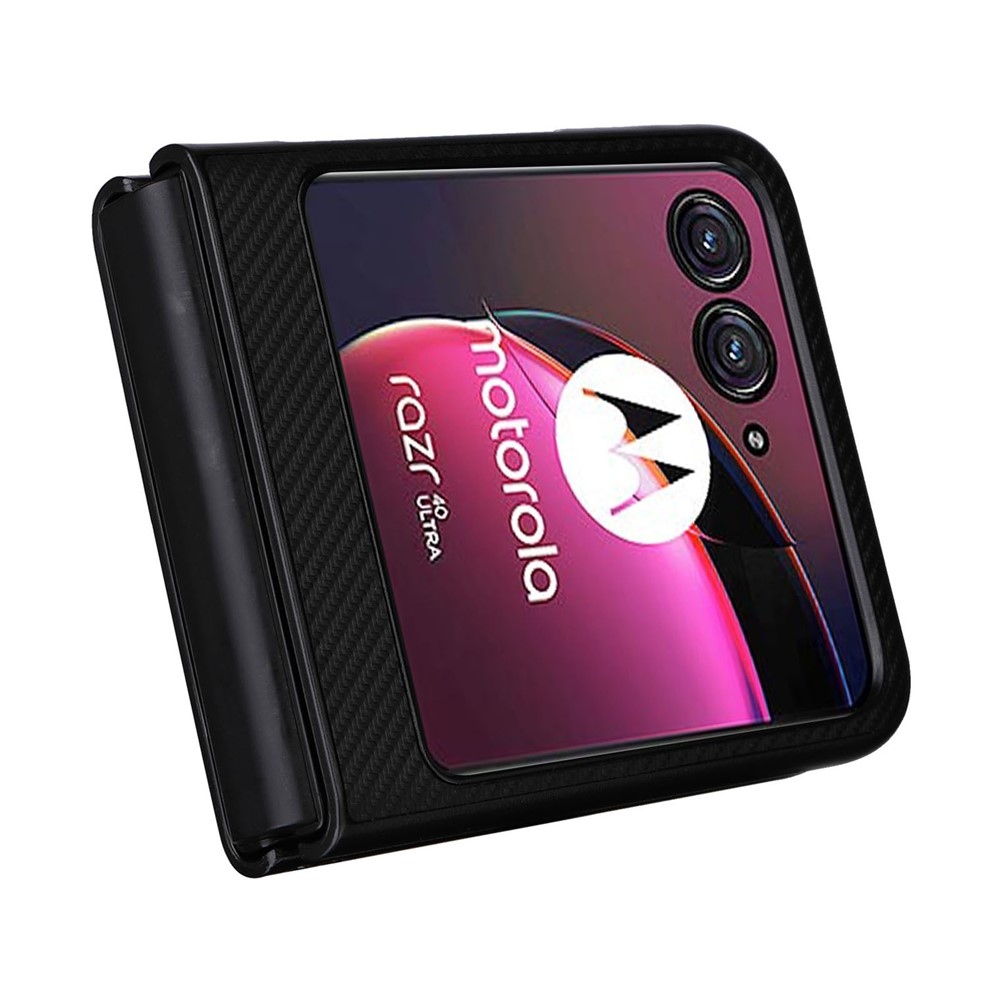 Textury plastový kryt s umělou kůží na Motorola Razr 40 Ultra 5G - černý