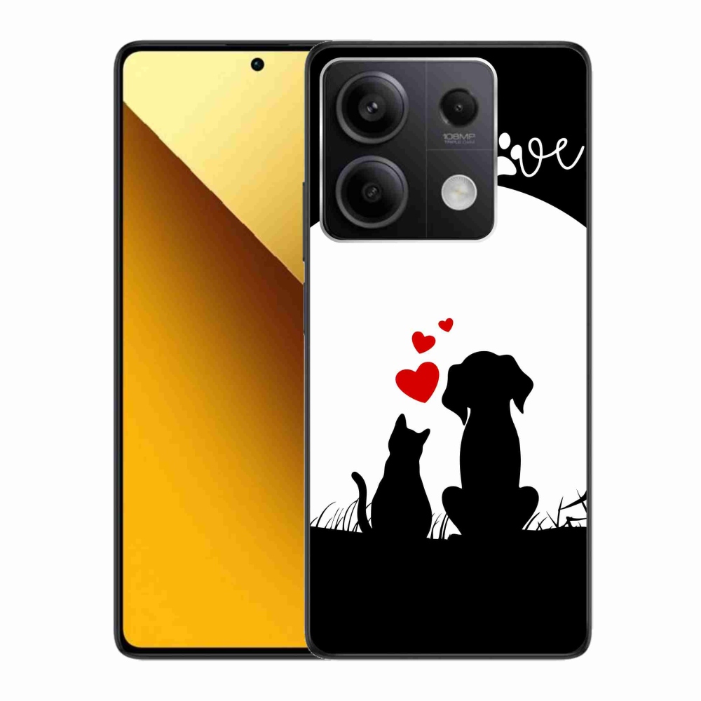 Gelový obal mmCase na Xiaomi Redmi Note 13 5G - zvířecí láska