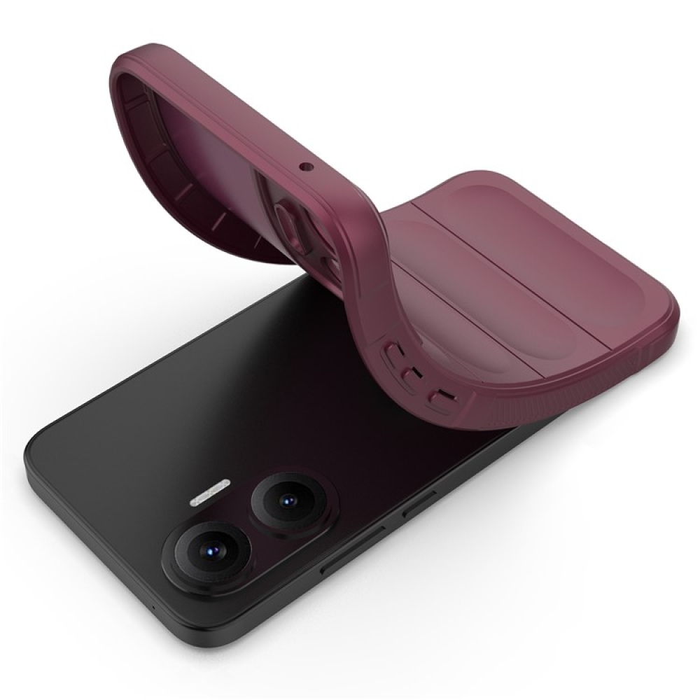 Rugg odolný gelový obal na Xiaomi Poco F7 5G - vínový