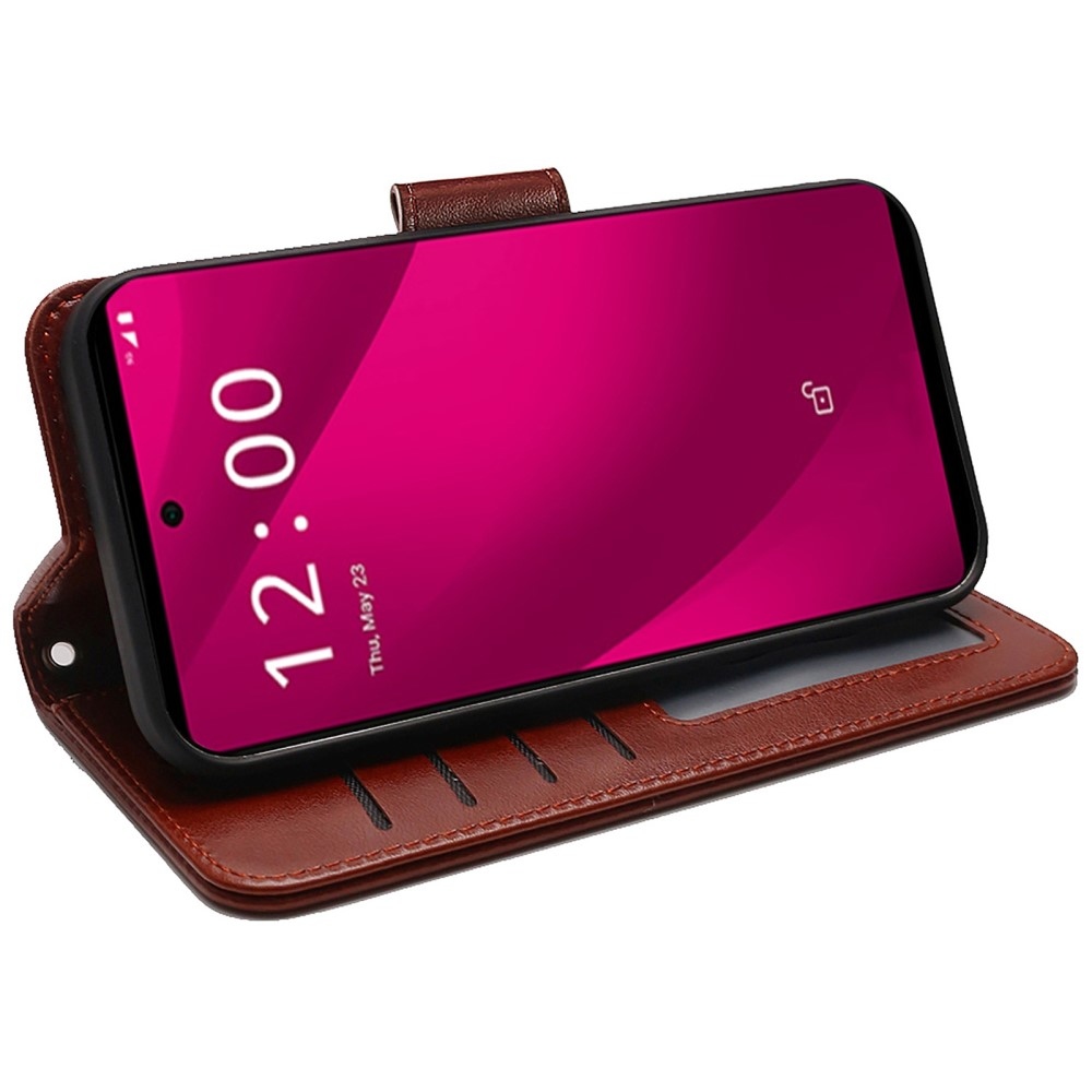 Strong knížkové pouzdro na T-Mobile T Phone 2 Pro - hnědé