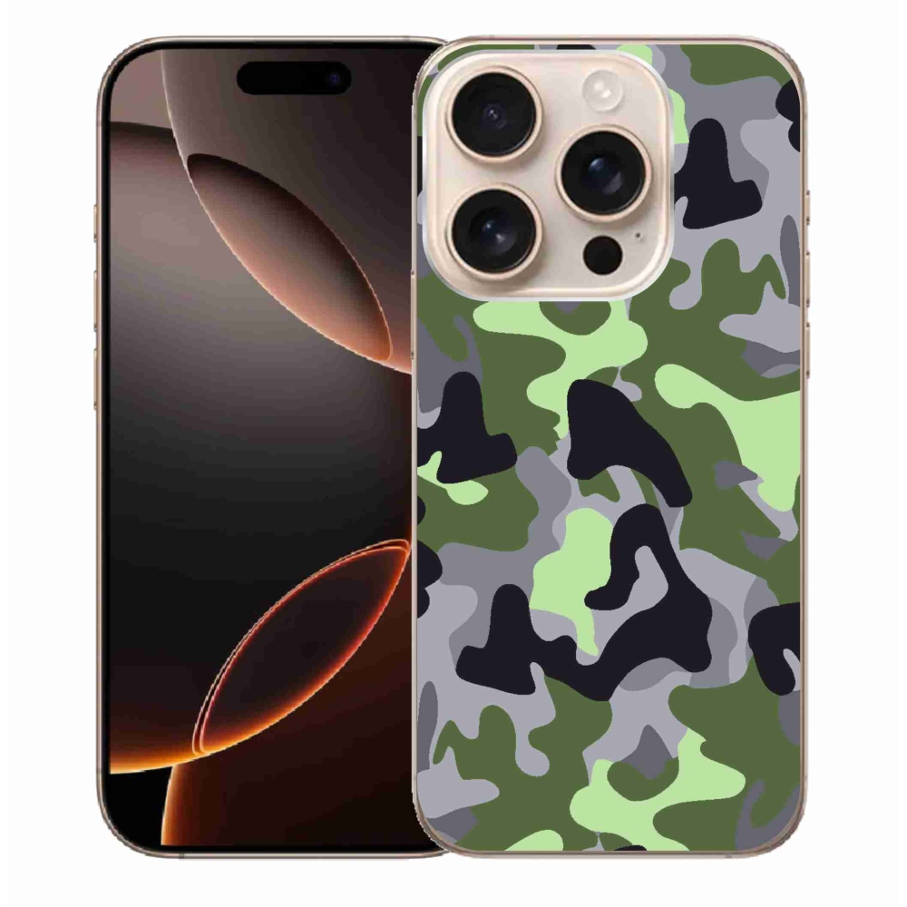 Gelový kryt mmCase na iPhone 16 Pro Max - maskáčový vzor 7